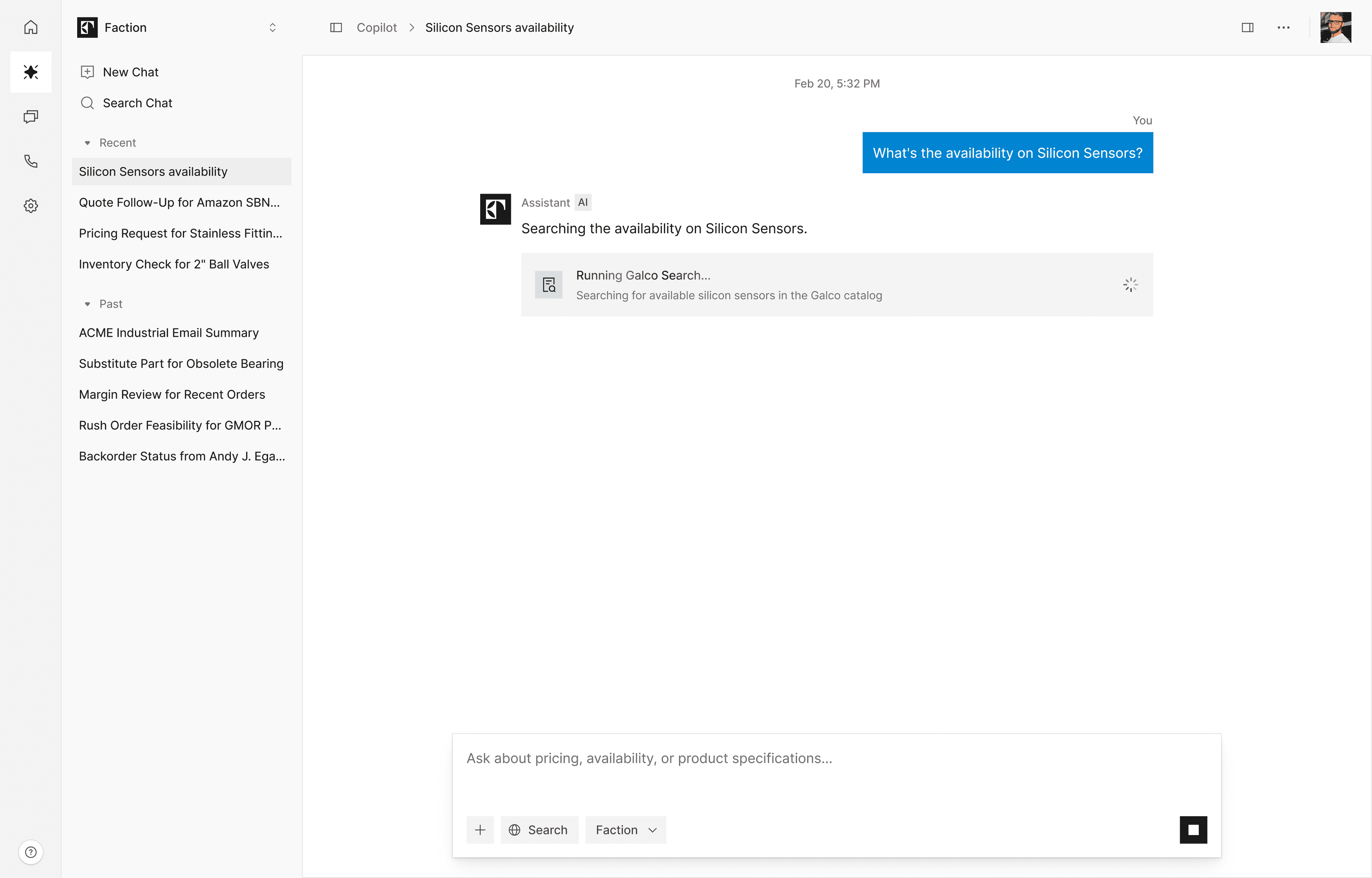 Faction — AI chat assistance