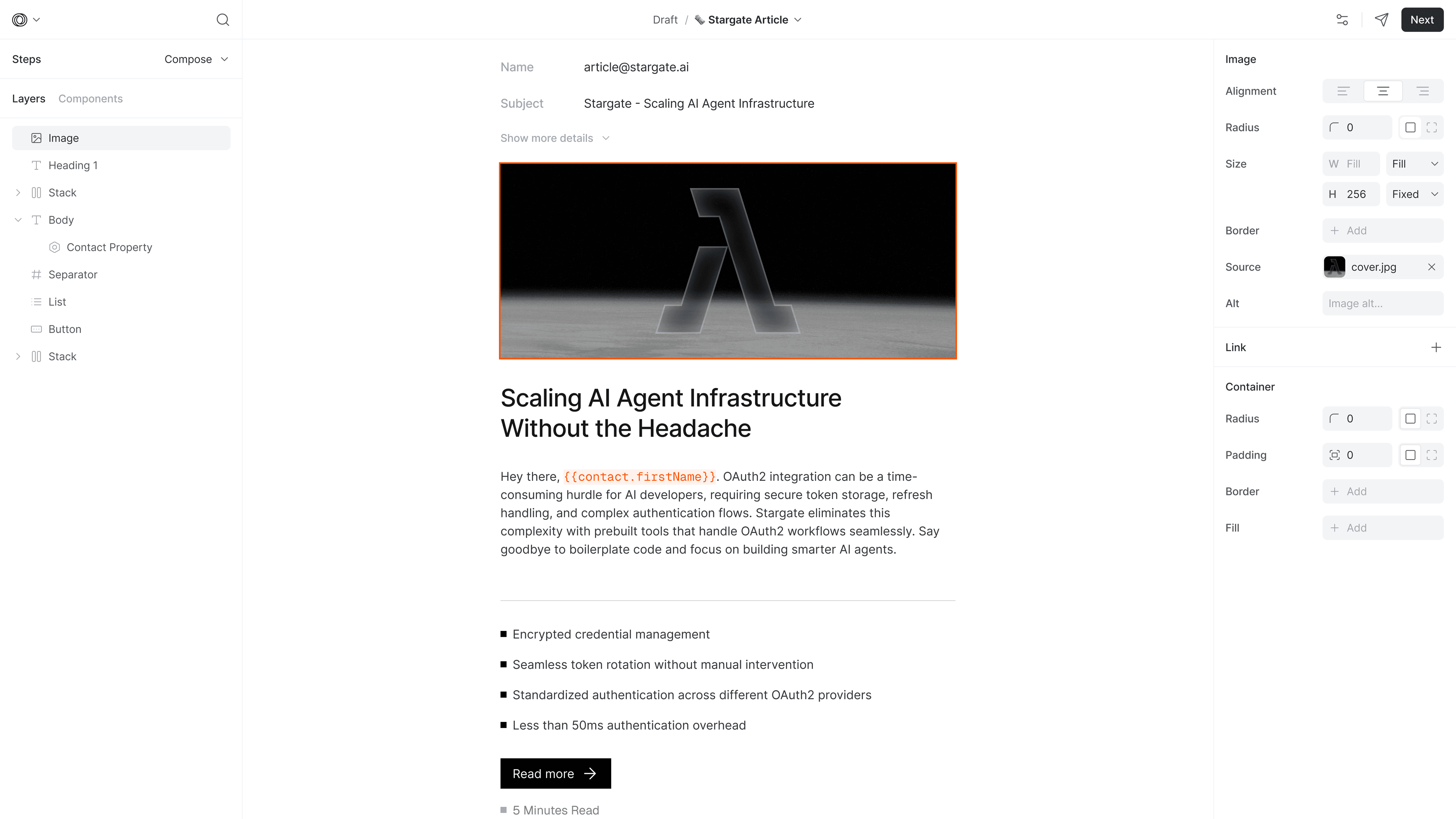 Loops — email campaign editor