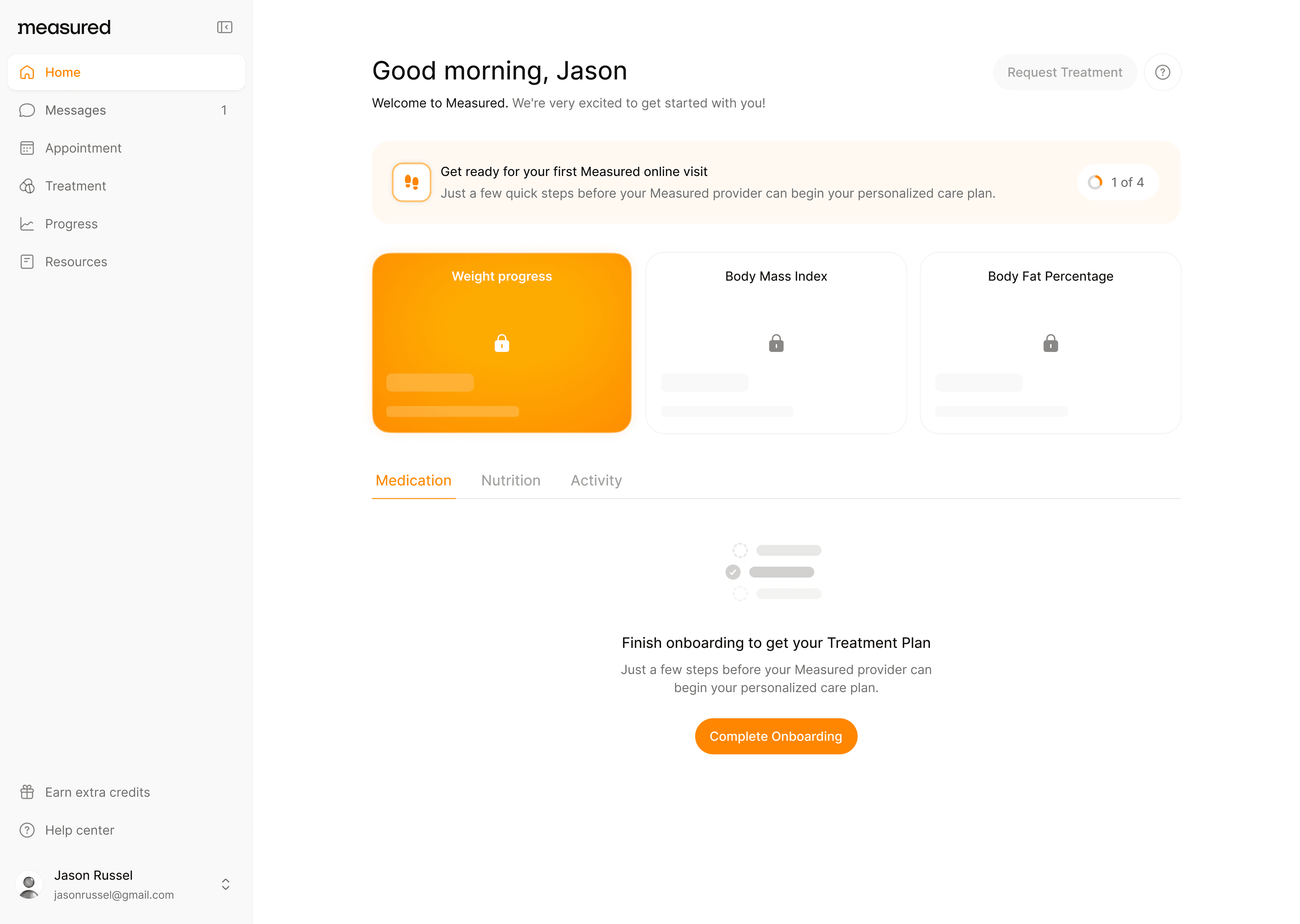 Measured — home dashboard